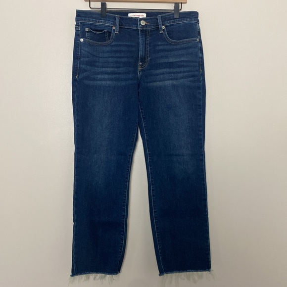 Lucky Brand Sweet Mid Rise Crop Jeans Frayed
Dark Wash Denim Size 31 - Picture 12 of 12
